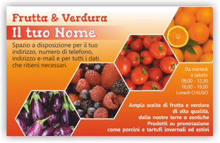 Ghibli Design - Cartolina,  #5194 - fronte - cartolina, frutta, verdura, arancione, melanzane, lamponi, more, frutti di bosco, pomodori, arance, rosso
