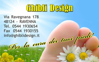 Ghibli Design - Biglietto personalizzabile,  #1041 - fronte - 3221, 1041, podologia, pedicure, podologo, podologico, piedi, salute, sole, fiori, azzurro