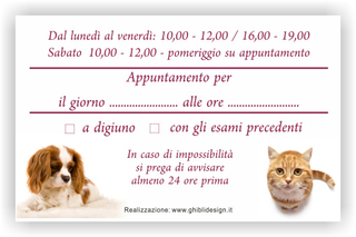 Ghibli Design - Biglietto personalizzabile,  #1534 - indietro - 3341, 1534, ambulatorio, animali, appuntamento, cane, cuccioli, gatto, orario, studio, veterinario, boredeaux, bianco