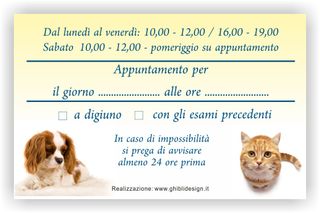 Ghibli Design - Biglietto personalizzabile,  #1565 - indietro - ambulatorio, animali, cane, catalogo, cuccioli, cura, giallino, giallo, labrador, retriever, studio, veterinario