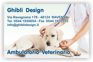 Ghibli Design - Biglietto personalizzabile,  #1566 - fronte - ambulatorio studio veterinario cura animali cuccioli cane labrador retriever 