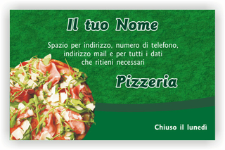 Ghibli Design - Biglietto personalizzabile,  #1595 - fronte - 3272, 1595, catalogo, grana, pizza, pizzeria, prosciutto, ristorante, rucola, verde