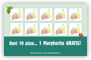 Ghibli Design - Biglietto personalizzabile,  #1604 - indietro - pizza capricciosa spicchio pizzeria ristorante verde