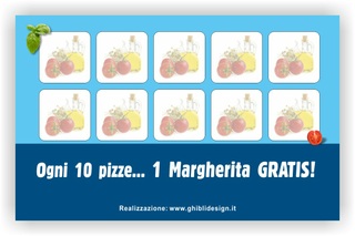 Ghibli Design - Biglietto personalizzabile,  #1605 - indietro - pizza capricciosa spicchio pizzeria ristorante blu azzurro