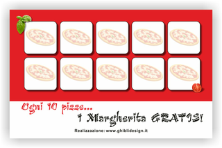 Ghibli Design - Biglietto personalizzabile,  #1610 - indietro - pizza da asporto pizzeria speedy a domicilio scooter  rosso