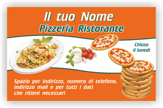 Ghibli Design - Biglietto personalizzabile,  #1611 - fronte - 3287, 1611, pizza, pizzeria, ristorante, mozzarella, pomodori, tagliatelle, tagliolin,i primo piatto,