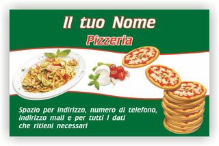 Ghibli Design - Biglietto personalizzabile,  #1612 - fronte - pizza pizzeria ristorante mozzarella pomodori tagliatelle tagliolini primo piatto
