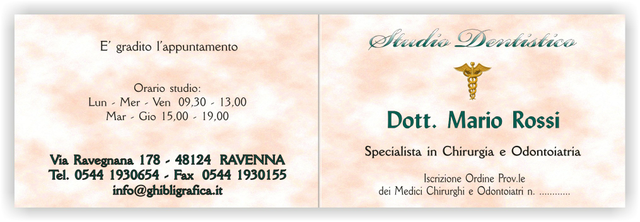 Ghibli Design - Biglietto pieghevole,  #1790 - ambulatorio, caduceo, catalogo, croce, dentista, dentistico, medico, odontoiatra, odontoiatrico, studio