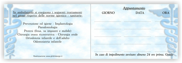 Ghibli Design - Biglietto pieghevole,  #1791 - studio dentistico odontoiatrico dentista odontoiatra medico croce caduceo ambulatorio