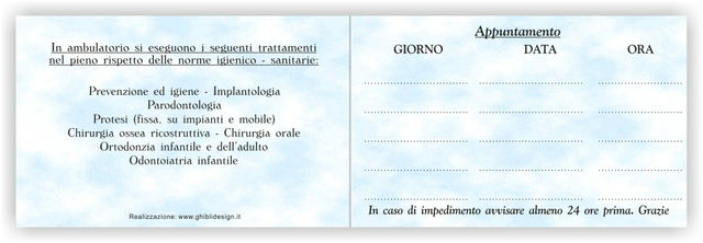 Ghibli Design - Biglietto pieghevole,  #1793 - studio dentistico odontoiatrico dentista odontoiatra medico croce caduceo ambulatorio