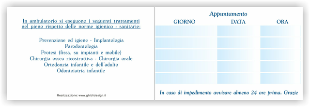 Ghibli Design - Biglietto pieghevole,  #1804 - studio dentistico odontoiatrico dentista odontoiatra medico croce caduceo ambulatorio