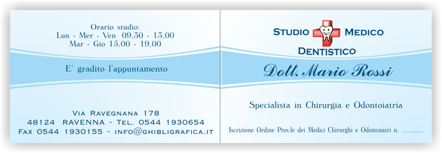 Ghibli Design - Biglietto pieghevole,  #1809 - ambulatorio, caduceo, catalogo, croce, dentista, dentistico, medico, odontoiatra, odontoiatrico, studio