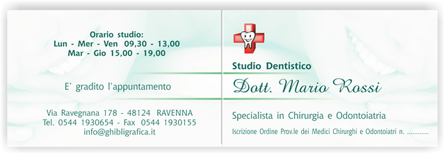 Ghibli Design - Biglietto pieghevole,  #1813 - studio dentistico odontoiatrico dentista odontoiatra denti bianchi bel sorriso ragazza volto donna bocca croce caduceo