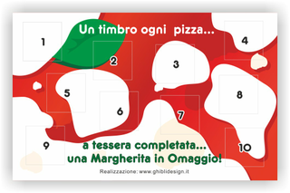 Ghibli Design - Biglietto personalizzabile,  #1830 - indietro - pizza pizzeria ristorante forno legna mozzarella pomodoro pomodori margherita fuoco verde