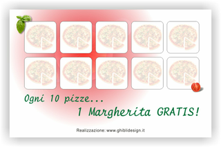 Ghibli Design - Biglietto personalizzabile,  #1836 - indietro - pizza pizzeria capricciosa ristorante rosso bianco rosa