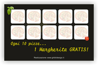 Ghibli Design - Biglietto personalizzabile,  #1838 - indietro - pizza pizzeria capricciosa ristorante nero giallo