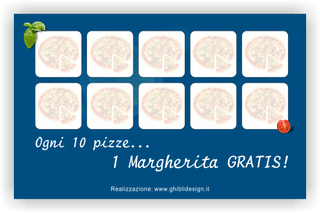 Ghibli Design - Biglietto personalizzabile,  #1839 - indietro - pizza pizzeria capricciosa ristorante blu bianco