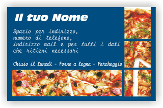 Ghibli Design - Biglietto personalizzabile,  #1839 - fronte - pizza pizzeria capricciosa ristorante blu bianco