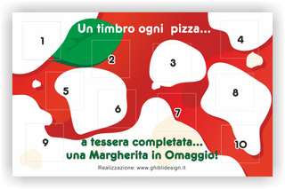 Ghibli Design - Biglietto personalizzabile,  #1854 - indietro - pizza pizzeria ristorante capricciosa wurstel rosso