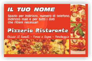 Ghibli Design - Biglietto personalizzabile,  #1854 - fronte - pizza pizzeria ristorante capricciosa wurstel rosso