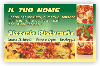 Ghibli Design - Biglietto personalizzabile,  #1855 - fronte - pizza pizzeria ristorante capricciosa wurstel verde