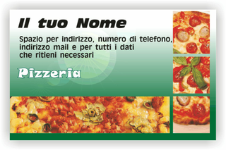 Ghibli Design - Biglietto personalizzabile,  #1856 - fronte - capricciosa, catalogo, pizza, pizzeria, ristorante, verde, wurstel