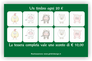 Ghibli Design - Biglietto personalizzabile,  #2091 - indietro - 3384, 2091, macelleria macellaio carne carni bistecca mucche mucca pascolo bovina ovina suina verde