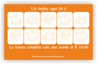 Ghibli Design - Biglietto personalizzabile,  #2113 - indietro - 3387, 2113, macelleria macellaio polleria salumeria carne carni arancione