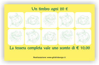 Ghibli Design - Biglietto personalizzabile,  #2120 - indietro - macelleria macellaio polleria salumeria carne carni giallo
