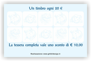 Ghibli Design - Biglietto personalizzabile,  #2122 - indietro - macelleria macellaio polleria salumeria carne carni bianco blu