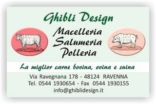Ghibli Design - Biglietto personalizzabile,  #2124 - fronte - carne, carni, catalogo, macellaio, macelleria, maiale, polleria, salumeria, tagli, verdino, vitello