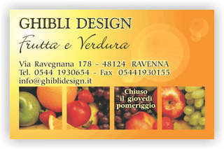 Ghibli Design - Biglietto personalizzabile,  #2137 - fronte - 3320, 2137, arancione, broccoli, catalogo, fragole, frutta, fruttivendolo, mele, peperone, pomodoro, uva, verdura