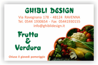 Ghibli Design - Biglietto personalizzabile,  #2142 - fronte - 3321, 2142, frutta verdura fruttivendolo cavolo funghi fragole bianco