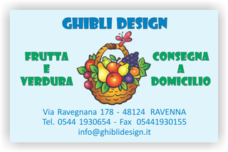 Ghibli Design - Biglietto personalizzabile,  #2145 - fronte - 3323, 2145, frutta verdura fruttivendolo cesto disegno azzurro