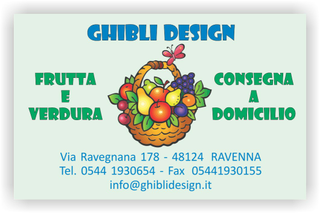 Ghibli Design - Biglietto personalizzabile,  #2148 - fronte - frutta verdura fruttivendolo cesto disegno verde