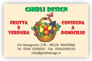 Ghibli Design - Biglietto personalizzabile,  #2149 - fronte - frutta verdura fruttivendolo cesto disegno giallo