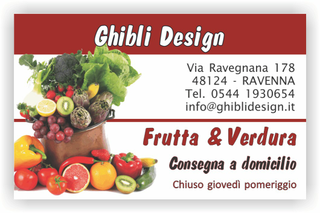 Ghibli Design - Biglietto personalizzabile,  #2150 - fronte - 3324, 2150, arancia, bianco, carciofi, catalogo, frutta, fruttivendolo, insalata, pomodori, rosso, verdura