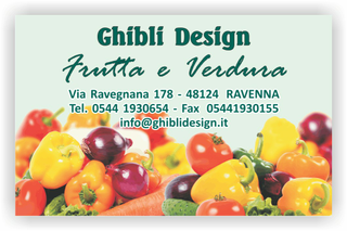 Ghibli Design - Biglietto personalizzabile,  #2159 - fronte - frutta verdura fruttivendolo cipolle peperoni carote verde