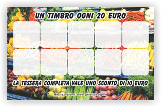 Ghibli Design - Biglietto personalizzabile,  #2161 - indietro - catalogo, frutta, fruttivendolo, melanzane, peperoni, pomodori, supermercato, verdura, zucchini