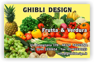 Ghibli Design - Biglietto personalizzabile,  #2164 - fronte - catalogo, fresca, frutta, fruttivendolo, giallo, verdura