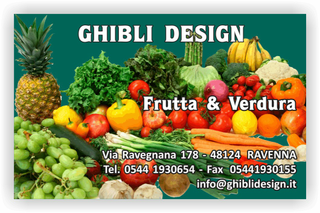 Ghibli Design - Biglietto personalizzabile,  #2166 - fronte - frutta verdura fresca fruttivendolo verde