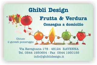 Ghibli Design - Biglietto personalizzabile,  #2170 - fronte - frutta verdura fresca fruttivendolo disegni verde