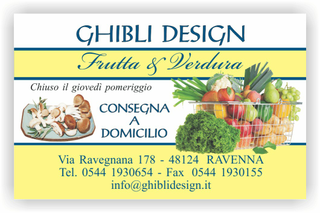 Ghibli Design - Biglietto personalizzabile,  #2177 - fronte - frutta verdura fresca fruttivendolo funghi porcini supermercato carrello cesto cestino giallo