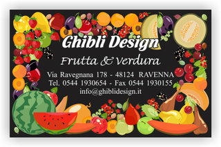 Ghibli Design - Biglietto personalizzabile,  #2178 - fronte - 3330, 2178, frutta esotica verdura fresca fruttivendolo disegno disegni scuro nero