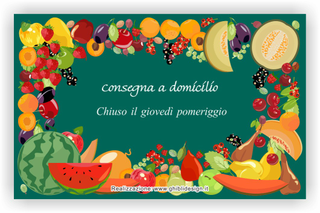 Ghibli Design - Biglietto personalizzabile,  #2179 - indietro - catalogo, disegni, disegno, esotica, fresca, frutta, fruttivendolo, verde, verdura