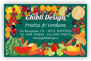Ghibli Design - Biglietto personalizzabile,  #2179 - fronte - catalogo, disegni, disegno, esotica, fresca, frutta, fruttivendolo, verde, verdura