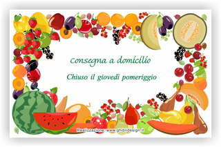 Ghibli Design - Biglietto personalizzabile,  #2180 - indietro - frutta esotica verdura fresca fruttivendolo disegno disegni 