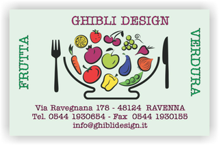 Ghibli Design - Biglietto personalizzabile,  #2192 - fronte - catalogo, ciotola, disegno, fresca, frutta, fruttivendolo, insalata, ristorante, vegetariano, verde, verdura