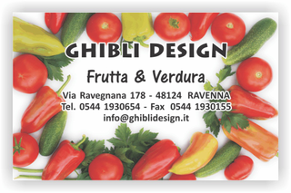 Ghibli Design - Biglietto personalizzabile,  #2197 - fronte - 3333, 2197, catalogo, cetrioli, cornice, fresca, frutta, fruttivendolo, peperoni, pomodori, verdura