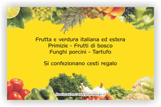 Ghibli Design - Biglietto personalizzabile,  #2201 - indietro - 3334, 2201, frutta verdura fresca fruttivendolo giallo